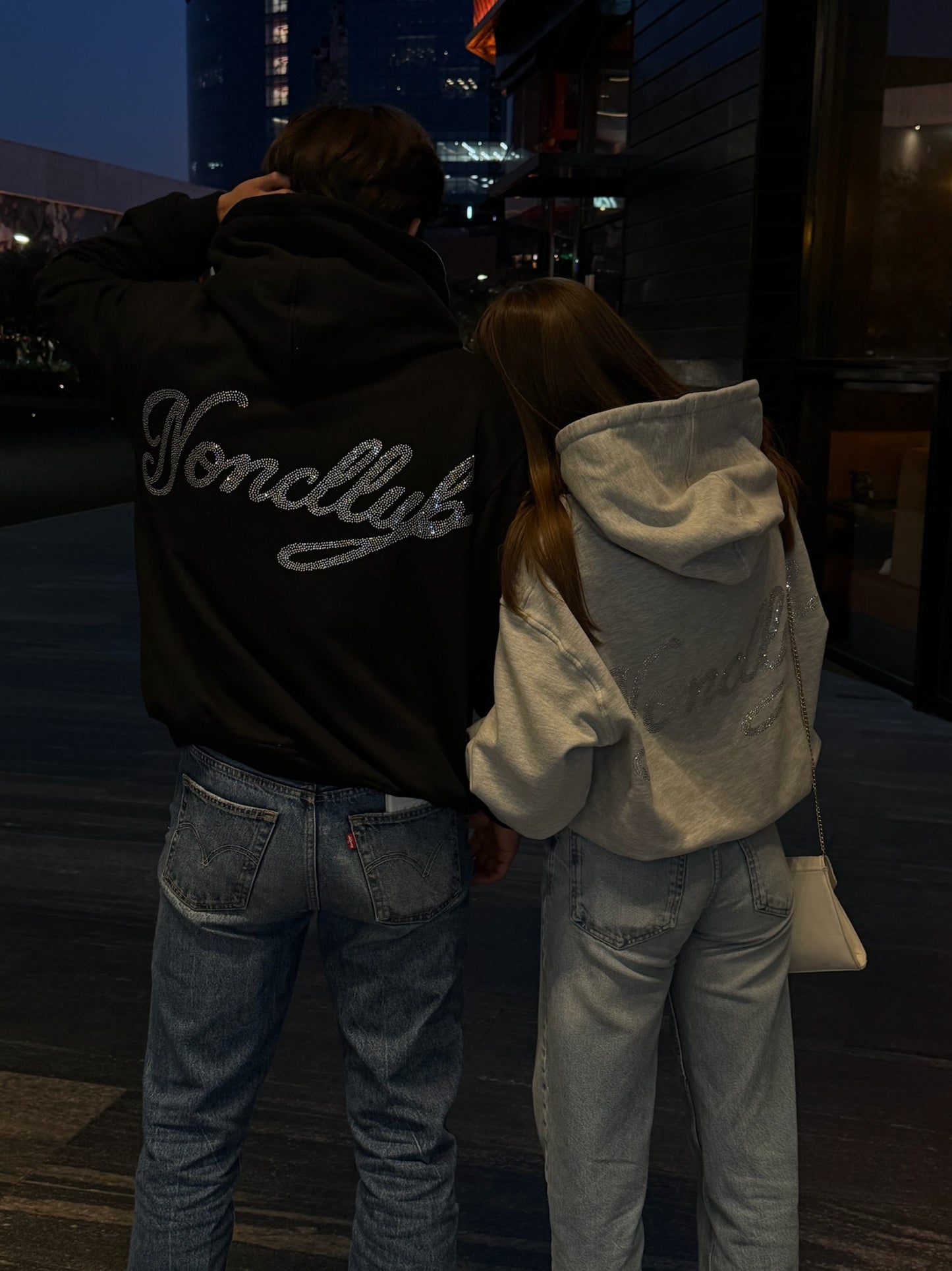 “AFTER HOURS” Crystal hoodie Grey