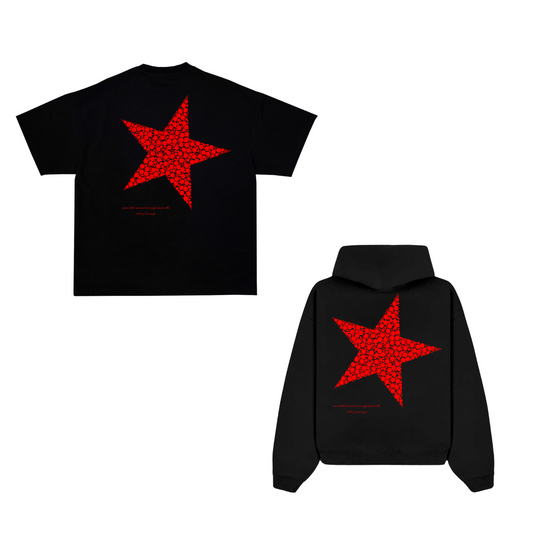 Hoodie + t-shirt / black and red / envio gratis